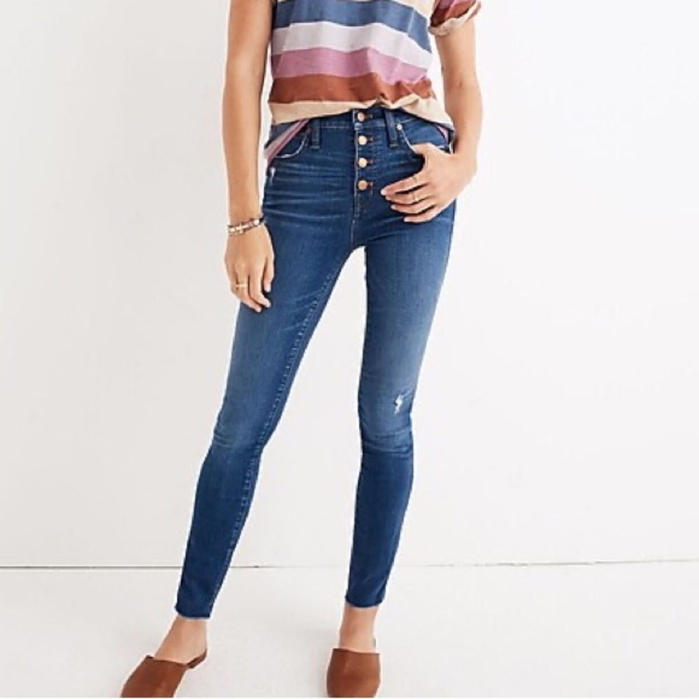 Madewell 10” high rise skinny jeans in Hanna Wash
